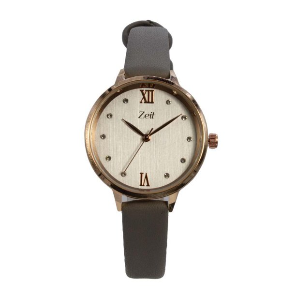Reloj Análogo Zeit Dama Casual Correa De Tactopiel Numeros Romanos gris oscuro 50mm Zeit CB00022968