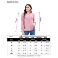 thumbnail image 6 of Women Chiffon Blouses,Long Sleeve V Neck Shirts Pompom Button Down Shirt Casual Tops Work Blouses Casual Shirts, 6 of 6