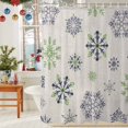 thumbnail image 6 of Christmas Snowflakes Shower Curtains for Bathroom, Xmas Green Blue Waterproof Fabric Shower Curtain for Bathroom Bathtub Decoration, Machine Washable, 54x"78", 6 of 9