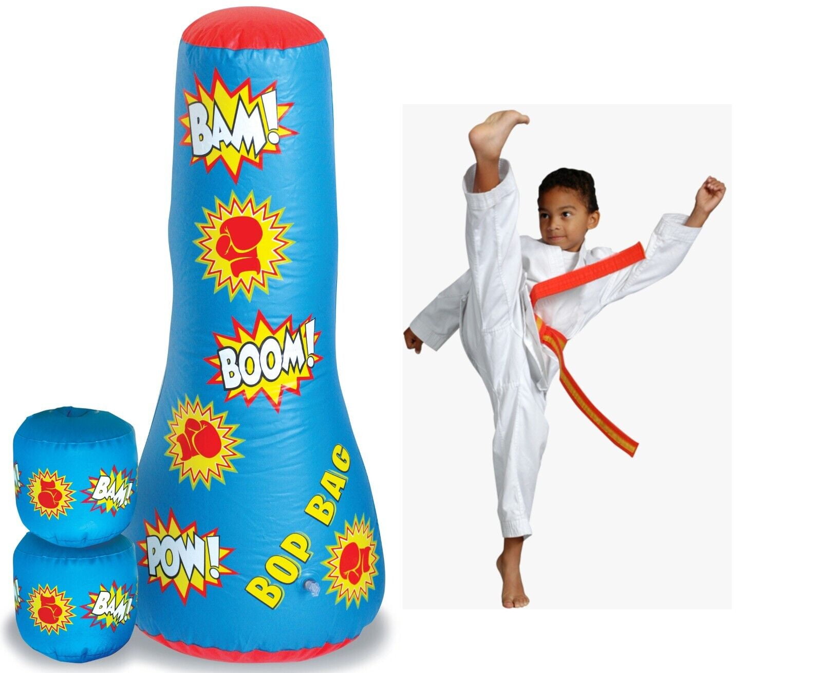 Inflatable Punching Bag for Kids, Free Standing Boxing Toy with Bop