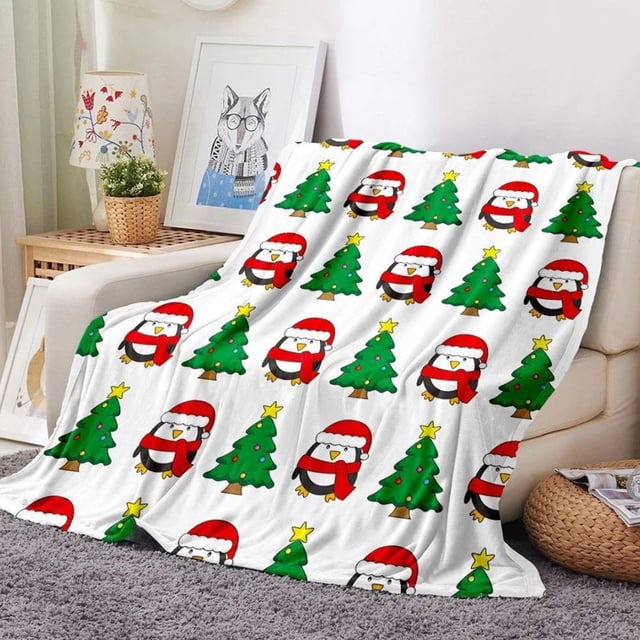 Xihbxyly Manta Navideña de Franela, Suave Microfibra, Cálida y Acogedora, Ideal para Sofá y Cama, Fácil de Limpiar, Reversible, 100 X 130 Cm.