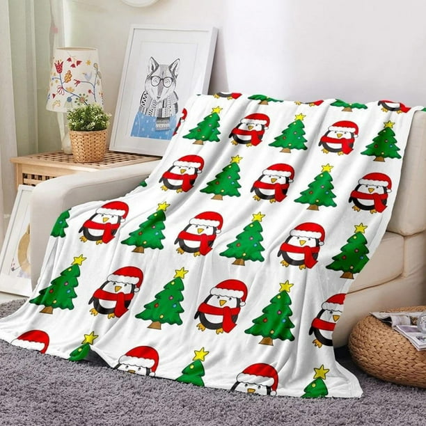 Xihbxyly Manta Navideña de Franela, Suave Microfibra, Cálida y Acogedora, Ideal para Sofá y Cama, Fácil de Limpiar, Reversible, 100 X 130 Cm.