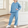 thumbnail image 7 of BXJX Girls Outfit Sets, 2 Piece Long Sleeve Outdoor School Hoodies and Joggers Sets Light Blue Size 10-11 T, 7 of 7
