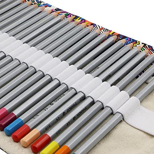 BTSKY Canvas Colored Pencil Case-super Large 72 Slot Pencil Pouch Watercolor Pencils(Black), Size: 29.5
