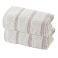 thumbnail image 1 of Juego de toallas de mano para baño, toallas de mano con estampado de rayas suaves de algodón, tamaño 70*34 cm (paquete de 2), 1 of 5