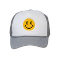 thumbnail image 2 of Gravity Threads Smile Face Embroidery Adjustable Trucker Hat - Cross Eye - White/Grey, 2 of 4