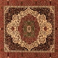thumbnail image 1 of Ahgly Company Indoor Square Abstract Orange Modern Area Rugs, 3' Square, 1 of 4