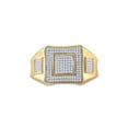 thumbnail image 2 of 10kt Yellow Gold Mens Round Diamond Square Cluster Ring 1/3 Cttw, 2 of 4