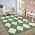 thumbnail image 5 of Garvee 5x7ft Geometric Diamond Area Rug, Machine Washable Rug Stain Resistant Indoor Carpet With Non-Slip Backing, Soft Low Pile Rug for Living Room Bedroom Home Office, Green, 5 of 9