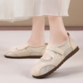 thumbnail image 6 of oqasdz Women Casual Shoes Elegant Ballet Hook and Loop Flat Shoes with Soft Sole and Adjustable Strap Comfort Everyday Versatile Outdoor Summer, 6 of 7