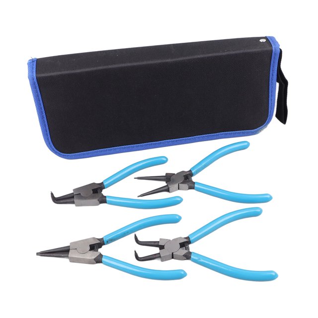 4PCS 6 Inch Snap Ring Pliers External Internal Straight Bent Jaw Tips Retaining Ring Circlip Pliers Set