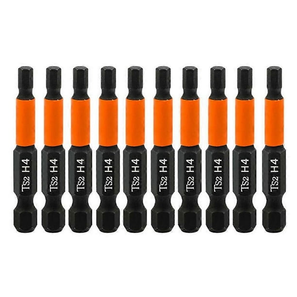10PCS Hex Screwdriver Bit Set 50mm H4 TS2 Steel Magnetic Drill Bit for Screwdrivers Electric Drill