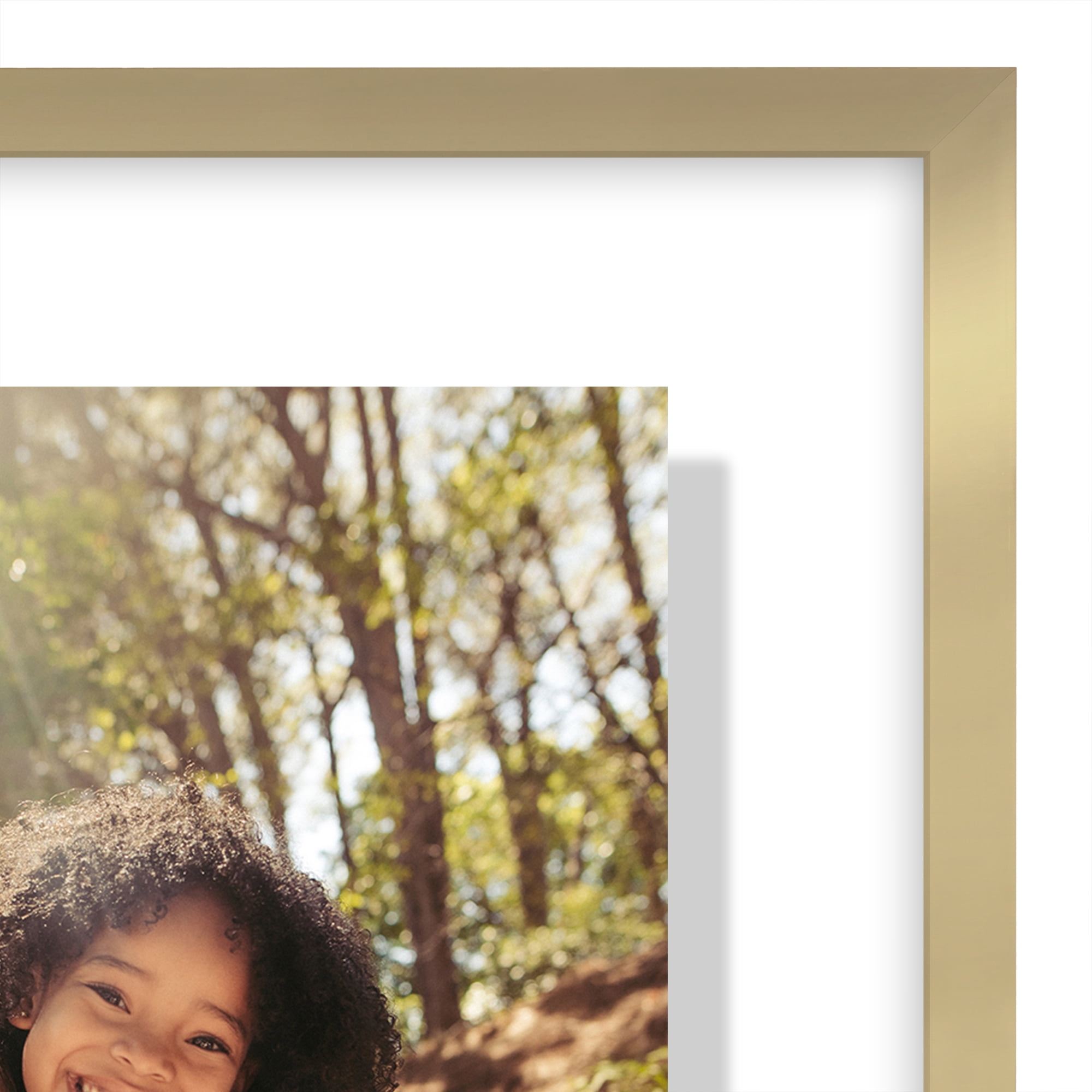 Americanflat 8x10 Picture Frame with Shatter-Resistant Glass Aluminum Floating Display Photo Signature - Gold