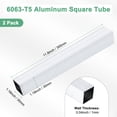 thumbnail image 3 of Tubo cuadrado de aluminio 6063 de 300 mm en paquete de 2, 30x30 mm de ancho exterior, 1 mm de grosor de pared, tubería de aluminio sin costura para construcción de marcos, 3 of 6