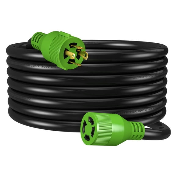 30 Amp 25ft Generator Extension Cord NEMA L14-30P/L14-30R 10 Gauge 7500W