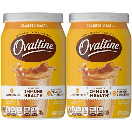 Ovaltine Classic Malt Drink Mix, 12 oz, 2 Pack