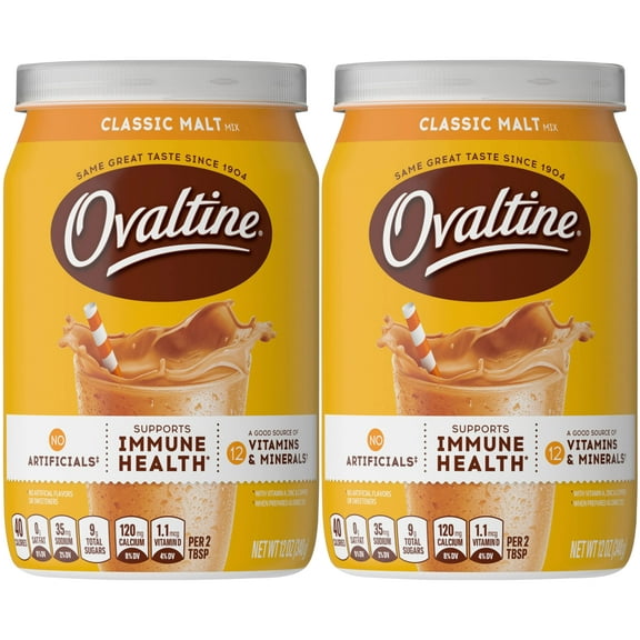 Ovaltine Classic Malt Drink Mix, 12 oz, 2 Pack