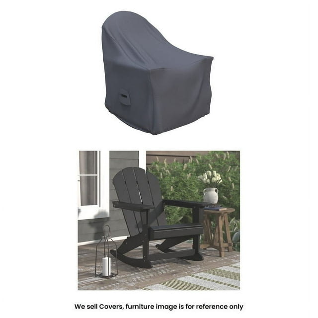 Covers & all Outdoor Adirondack Chair Covers for Ravenna Rocking Chairs, Water-Repellent UV-Resistant Polyester with Elastic Tie-Downs and Padded Handles