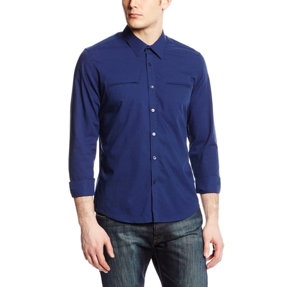 Calvin Klein Blue Pinstripe Button Down Shirt Sport , Size 2XLarge