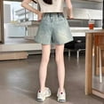 thumbnail image 5 of XIYNBAOK Golf Shorts Kids Basketball Shorts Denim Shorts Girls Size 10-12 Clothes Warmer Baggy Cargo Shorts Cute Clothes for Girls 9-10 Girls Black, Light Blue 10-11 Years, 5 of 7