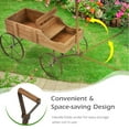 thumbnail image 6 of Gymax Garden Plant Planter Wooden Wagon Planter W/ Wheel Garden Yard Brown, 6 of 10