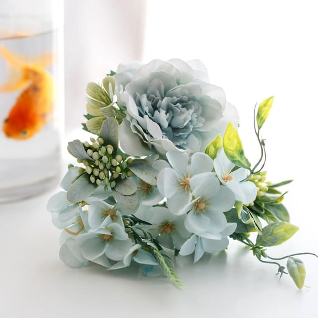 Ramo de flores rosas artificiales, flores falsas , hojas para , decoración para hogar, bricolaje, para boda, ramo, de Azul F Soledad ramo de rosas