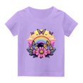 thumbnail image 7 of Fesfesfes Children Casual Versatile Tops for Outdoor Breathable T-shirt with Short Sleeve for Boys Girls School Season Round Neck Short Sleeve Tees(Purple#03A,9 Years), 7 of 7