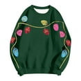 thumbnail image 4 of Tiweut Casual Sweatshirts for Women Sequin Festival Light Long Sleeve Shirt Holiday Crewneck Pullover Tops,Green,L, 4 of 4