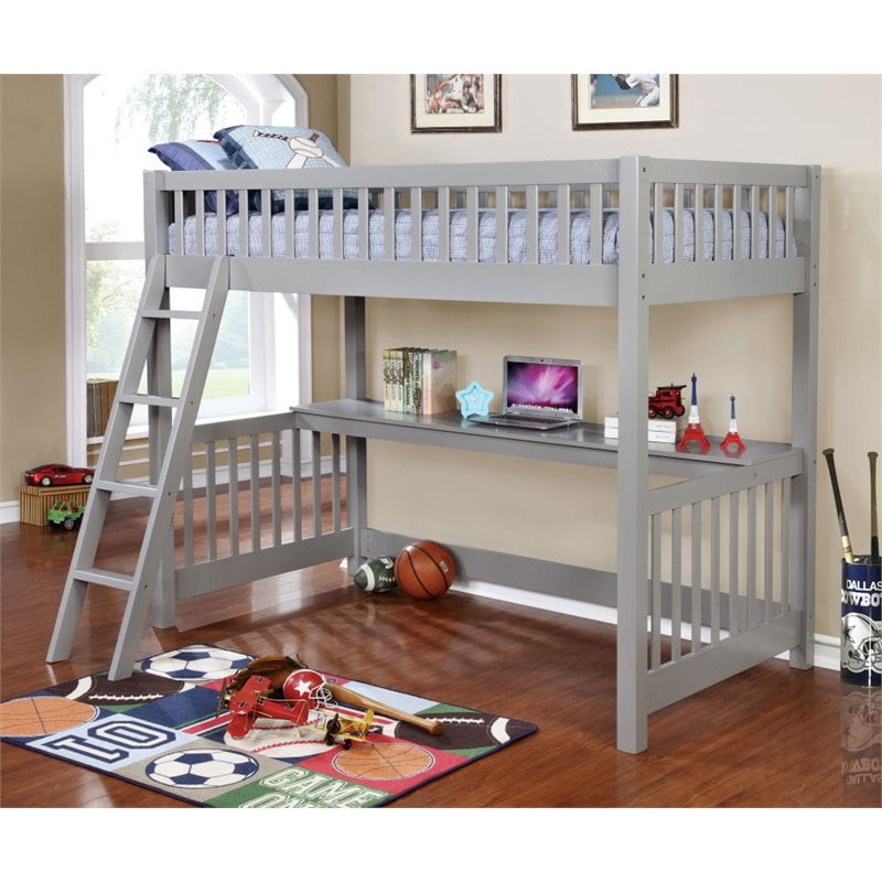Furniture of America Janessa Loft Bed in Gray