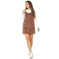 thumbnail image 2 of Celebrity Pink Women's and Women's Plus Corduroy Pinafore Mini Dress, Sizes XS-4X, 2 of 5