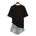 thumbnail image 2 of Camiseta con estampado de trébol del Día de San Patricio para mujer: top informal de algodón blanco con estampado de trébol verde brillante, manga corta, cuello redondo, lavable a máquina., 2 of 7