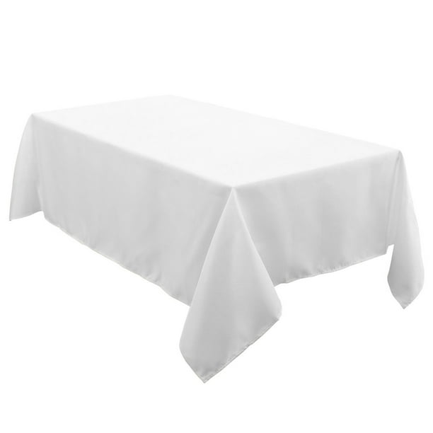 Rectangular Tablecloth Polyester Oblong Table Cloth Solid Cover For Wedding Party Restaurant White 59 X 83 Com Rectangular Tablecloth Polyester Oblong, Will An Oblong Tablecloth Fit A Rectangular Table