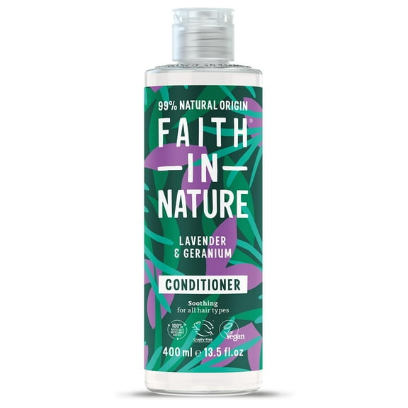Faith In Nature Natural Conditioner - Vegan & Cruelty Free, No SLS or Parabens - 13.5 fl oz, Lavender & Geranium