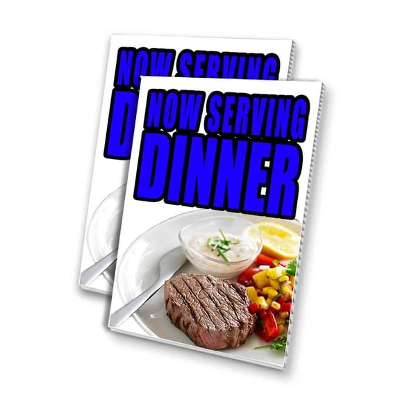 Now Serving Dinner (24" X 36") 4mm Corrugated Plastic Panel, Graphics Applied To 1 Side (Pk of 2)