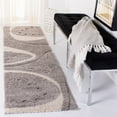 thumbnail image 3 of SAFAVIEH Florida Laidley Geometric Shag Area Rug, Grey/Ivory, 6'7" x 6'7" Round, 3 of 10