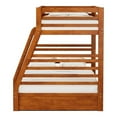 thumbnail image 3 of Furniture of America Tomi Wood Twin over Full Storage Bunk Bed in Oak, 3 of 10