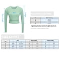 thumbnail image 3 of Camisas cortas de entrenamiento de yoga para mujer, mangas largas de empalme de malla para correr, 3 of 8