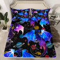 thumbnail image 2 of Homewish Animal Dragon 3pcs Twin Sheet Sets For Kids Teens,Universe Planet Twin Fitted Sheet,Abstract Gradient Galaxy Breathable Flat Sheet,Lightweight Room Decor, 2 of 7
