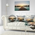 thumbnail image 3 of Designart Long Wooden Pier into the Ocean - Wooden Sea Bridge Throw Pillow - 12x20, 3 of 5
