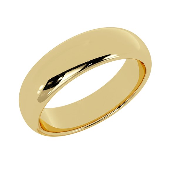 7 mm 14K Gold Wedding Band Plain Low Dome Style Ring