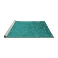 thumbnail image 2 of Ahgly Company Machine Washable Indoor Round Oriental Turquoise Blue Industrial Area Rugs, 5' Round, 2 of 4