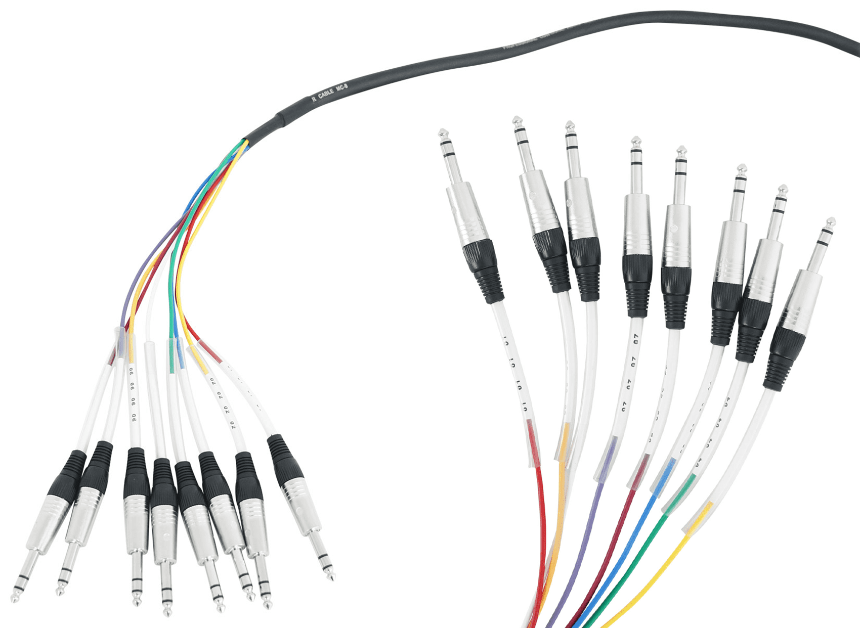 Rockville SQ806 8 Channel 6 Foot 1/4" TRS Snake Cable (Male to Male)