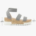 thumbnail image 4 of DREAM PAIRS Women's Open Toe Ankle Strap Casual Flatform Platform Sandals GREY size 9.5, 4 of 7
