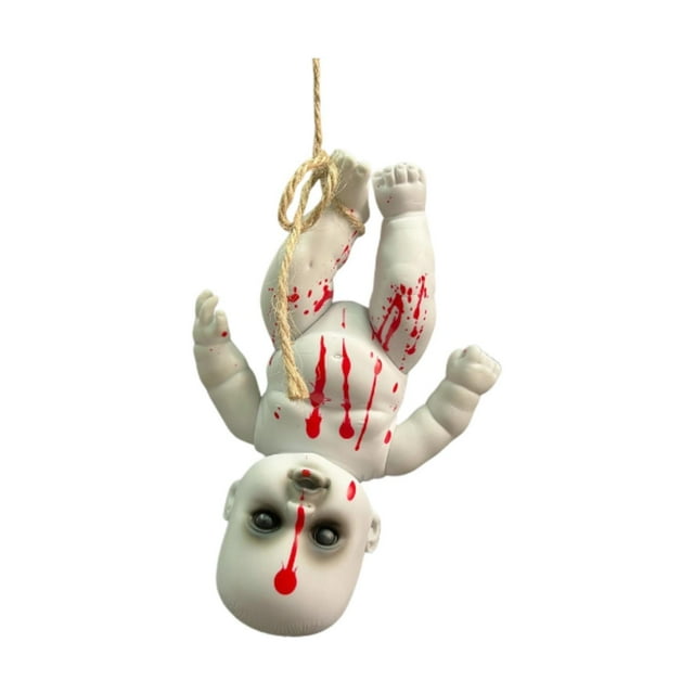 Siruishop Poupée Bébé d'Halloween Suspendue Poupée Hantée pour l'Extérieur Maison Hantée Garçon d'Halloween Petite