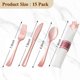 thumbnail image 2 of Pre Rolled Napkins with Silver Cutlery Set for Party,Rose Gold, 2 of 5