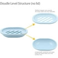 thumbnail image 3 of CoreLiving Removable Drainer Soap Dish, Plastic Shower Soap Holder, Double Compartment Blue Soap Container for Bar Soap, 2-Pack, 3 of 9