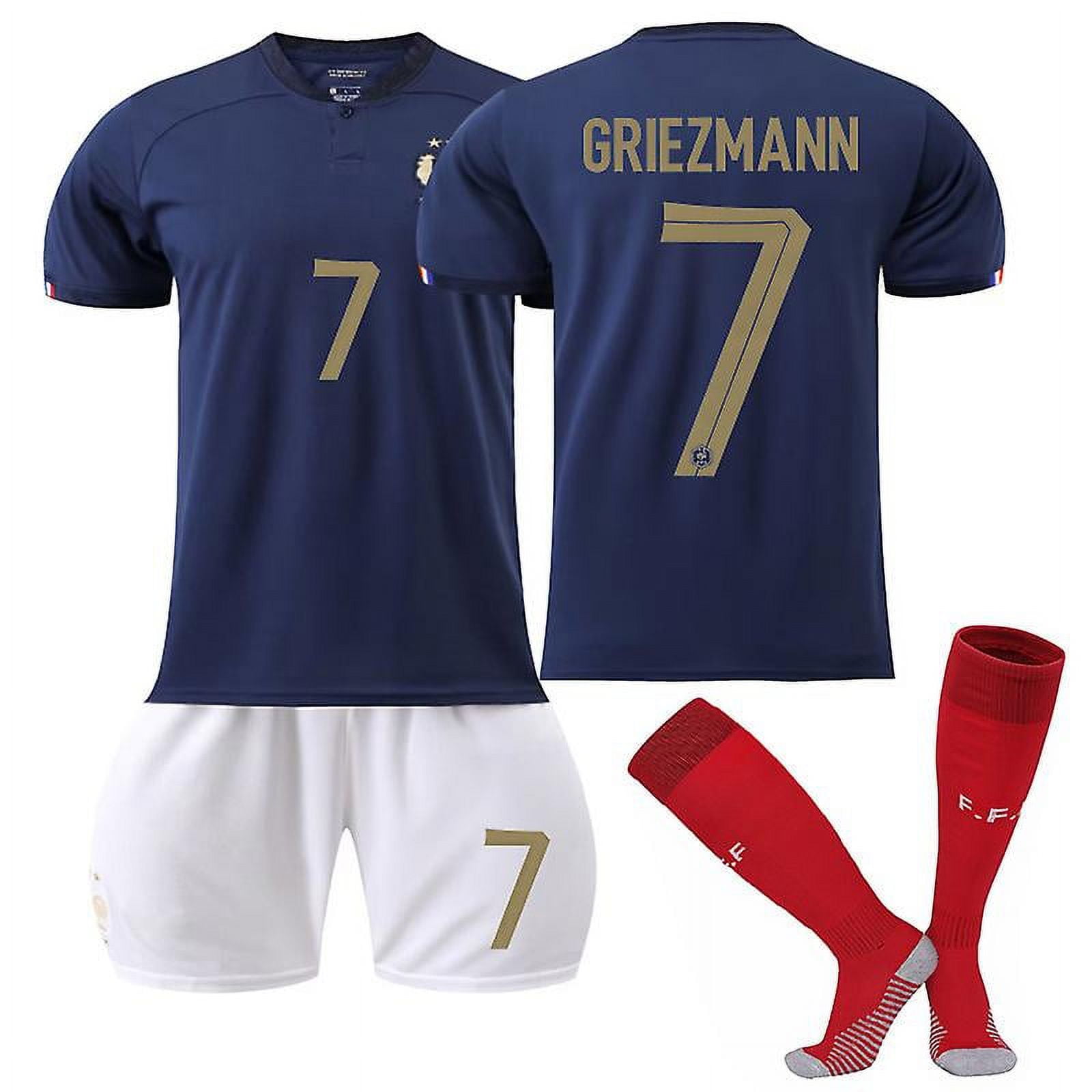 22-23 World Cup France Home Football Shirt T-shirt No. 10 Mbappe Soccer Jersey Set - Walmart.ca