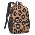 thumbnail image 2 of Black and Orange Leopard Print Pattern 17" School Backpacks for Teens,Waterproof Oxford Fabric,S-Shape Padded Straps for School,Travel,Hiking,Camping, 2 of 6