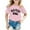 Pink, variant on Girls Fashion Graphic Print Round Neck Short Sleeve Tee Summer Casual T Shirt for Girls Trendy and Comfortable Youth Apparel