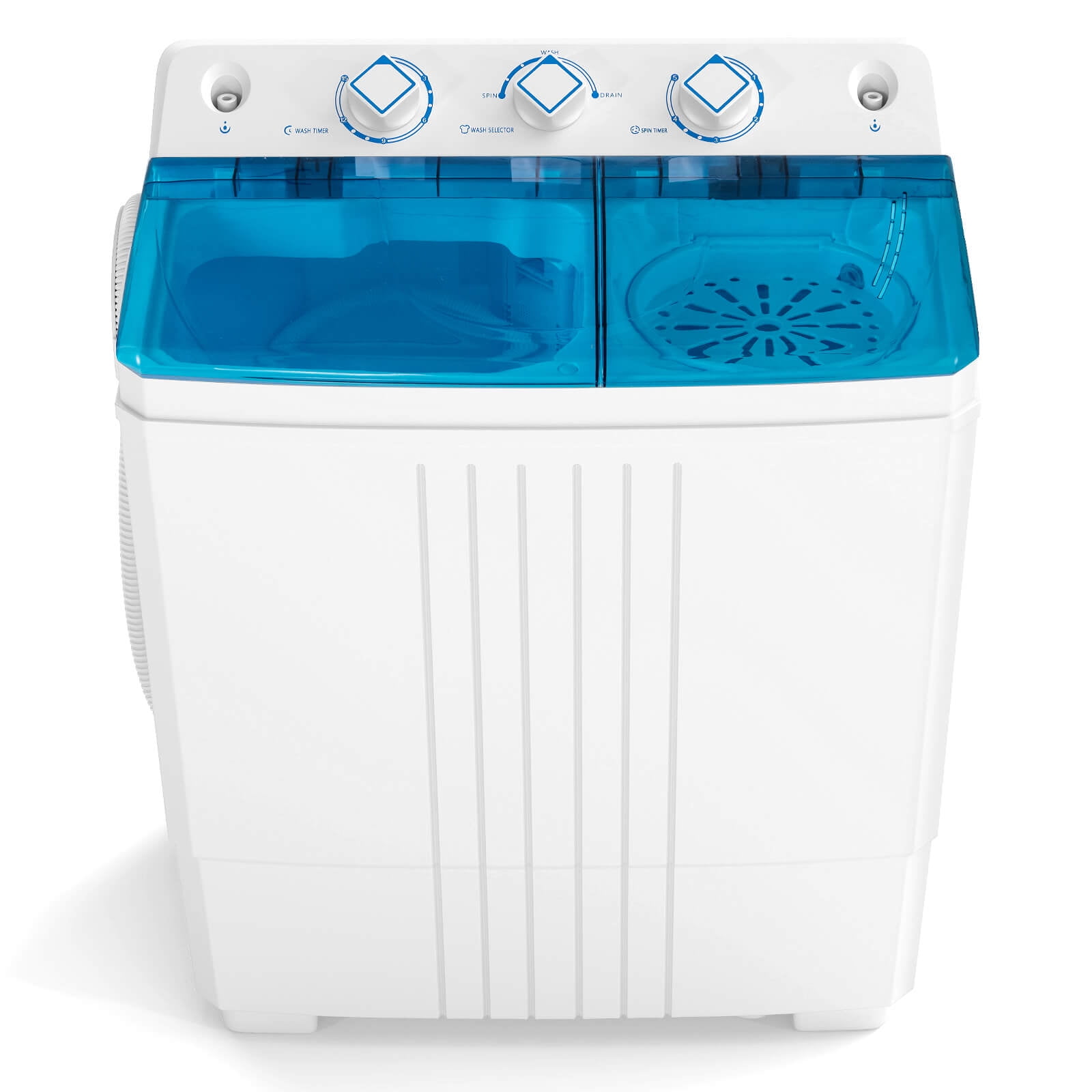 Costway Twin Tub Portable Washing Machine with Drain Pump Timer Control Dorm & RV's Blue